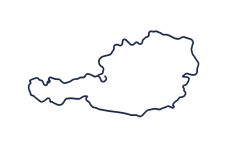 Icon: Umrisskarte von Österreich (dunkelblau).